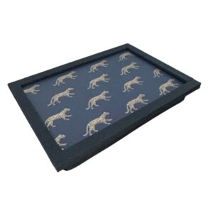 Knietafel-Laptray-Cheetah-Donkerblauw-Goud